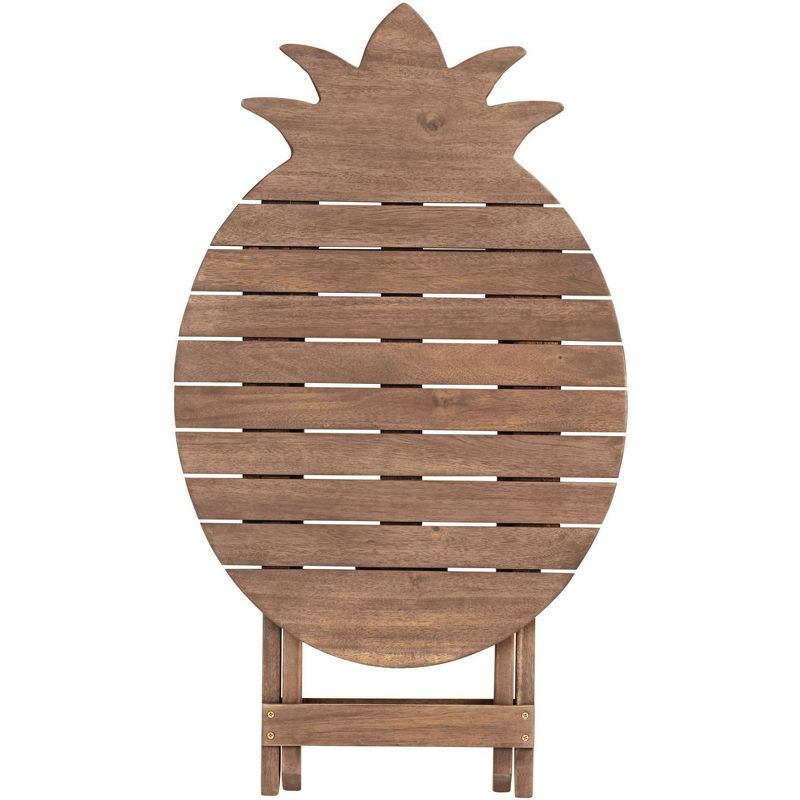 Teal Island Designs Monterey Pineapple Natural Wood Outdoor Folding Table