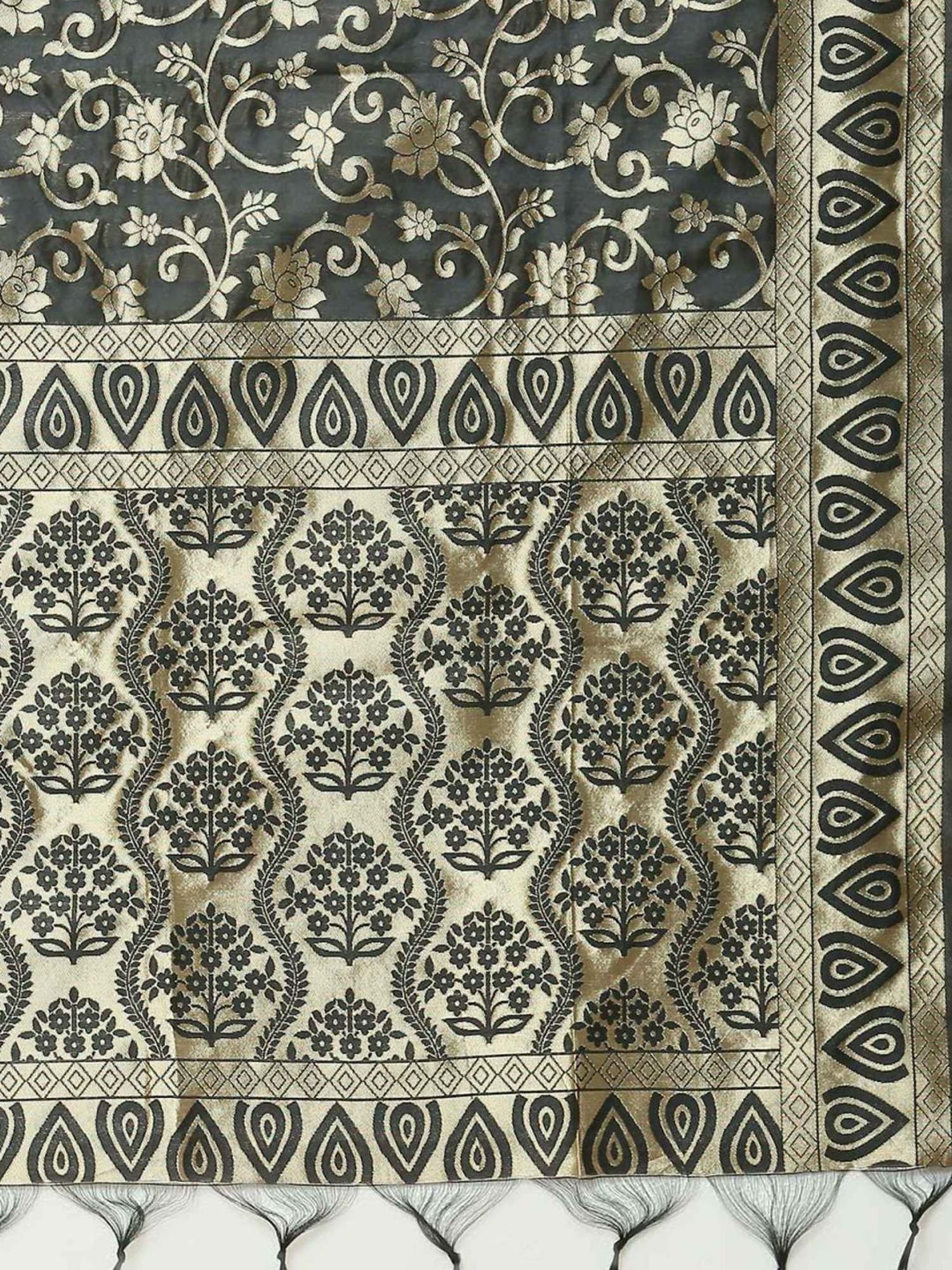 Soch Black Woven Pattern Dupatta