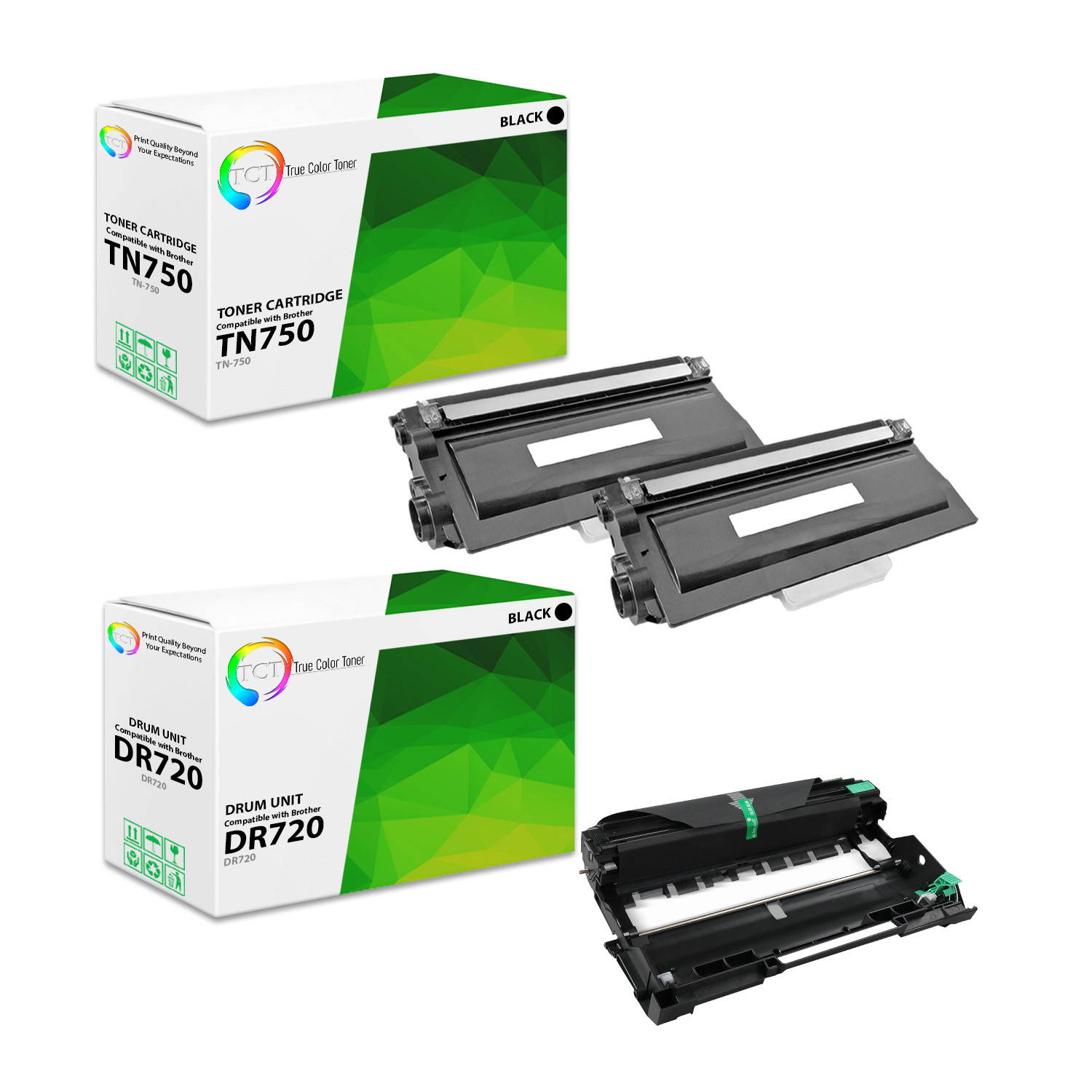 TCT Premium Compatible Drum Unit Replacement for Brother DR-720 DR720 Black works with Brother HL-5440D 6180DWT 5470DWT, MFC-8710DW 8910DW 8510DN, DCP-8110DN 8155DN 8250DN Printers (30,000 Pages)