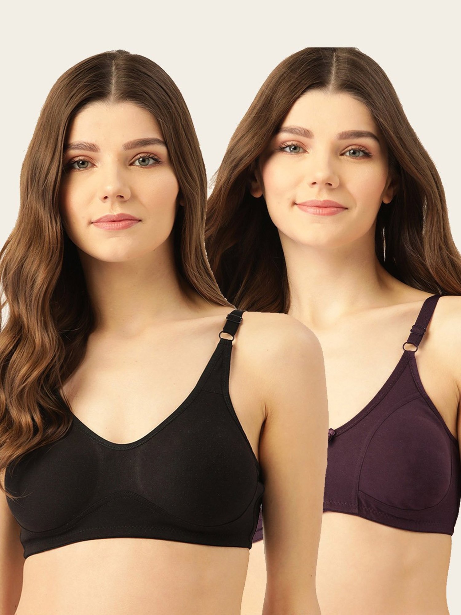 Lady Lyka Multicolor Non Wired Non Padded T-Shirt Bra (Pack Of 2)