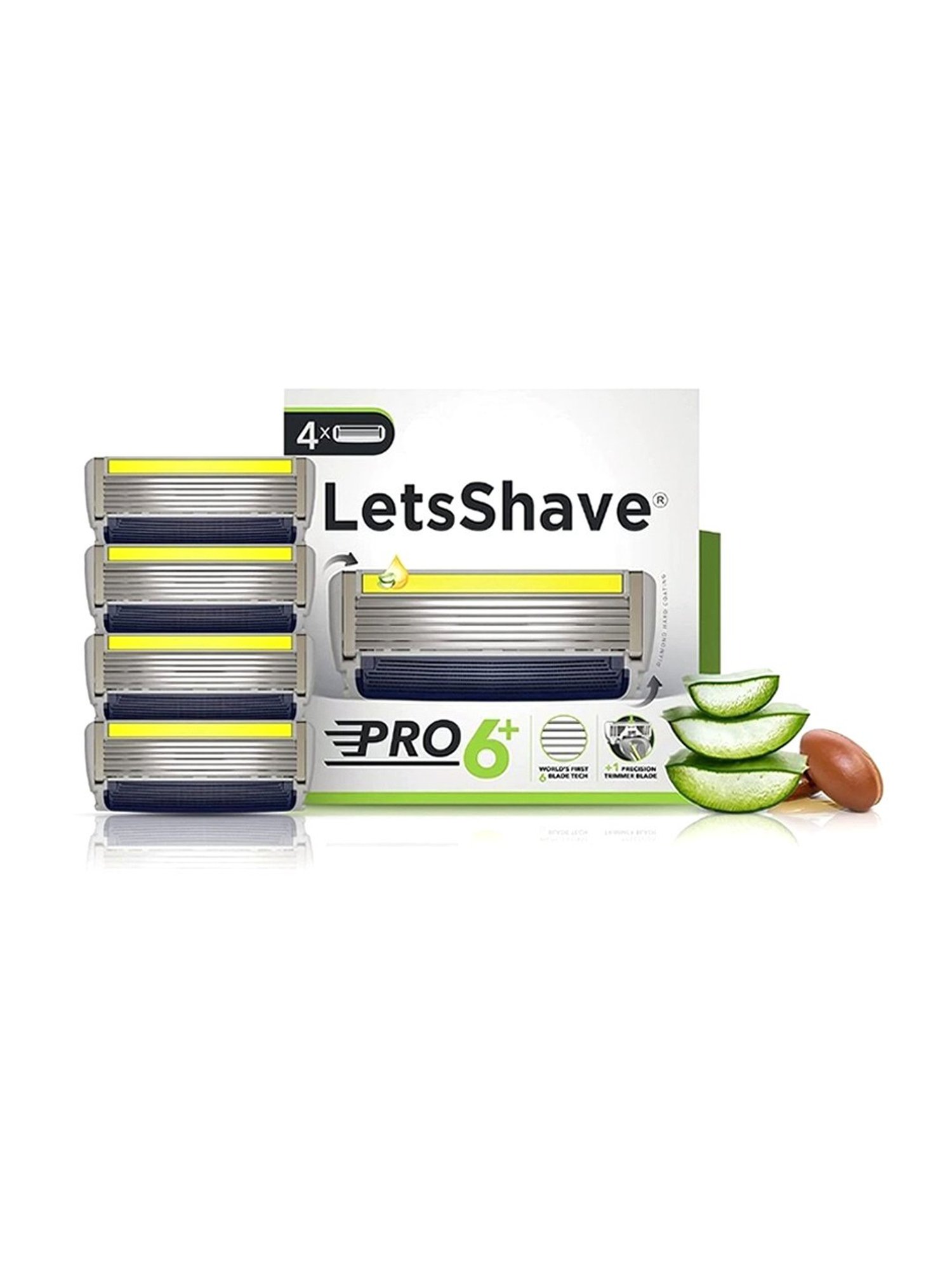LetsShave Pro 6 Plus Shaving Blades - Pack of 4 (Multicolor)