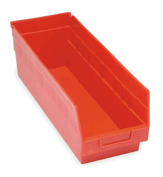 QUANTUM STORAGE SYSTEMS QSB208RD Red Shelf Bin, 17-7/8"L x 8-3/8"W x 6"H