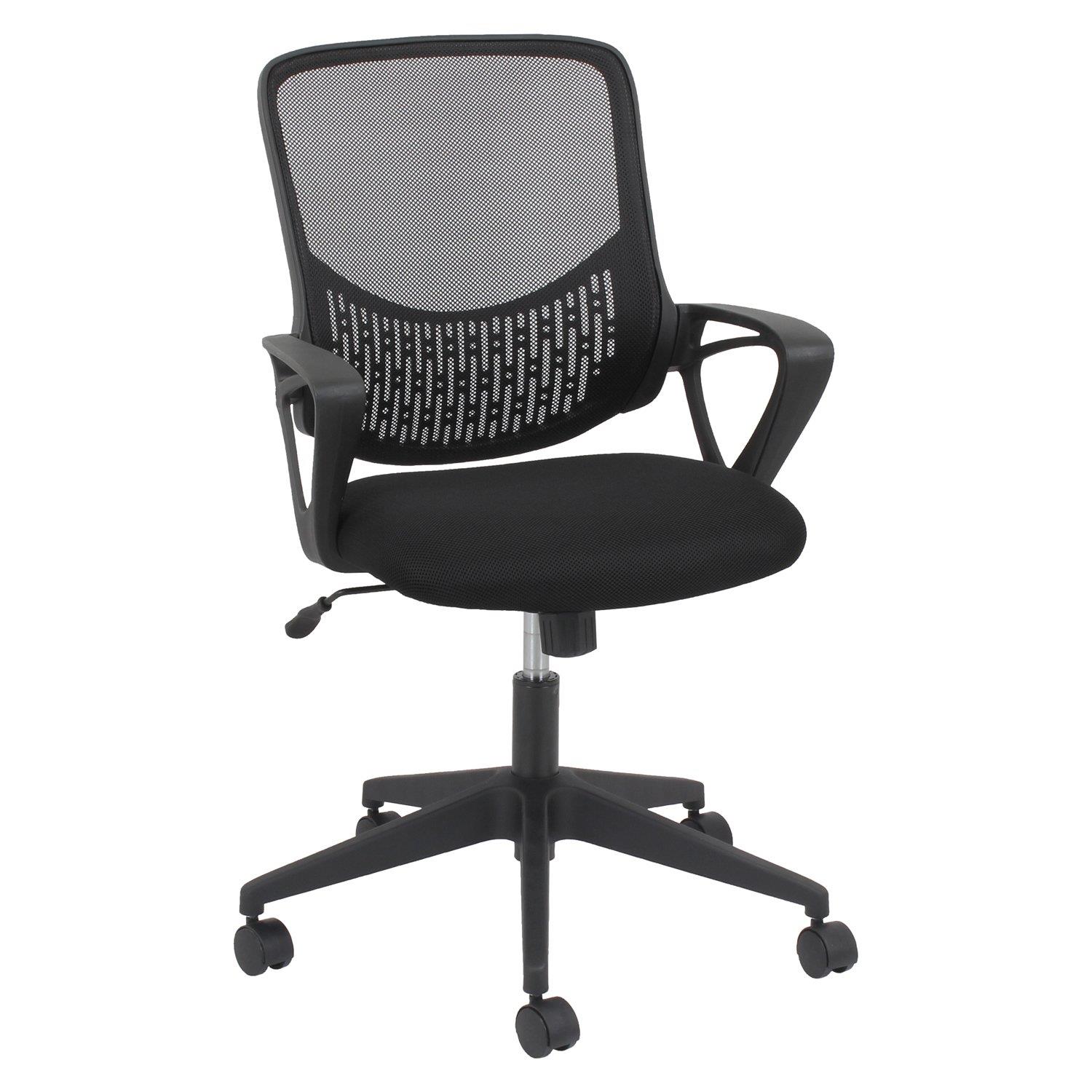OIF - OIFMK4718 - Modern Mesh Task Chair, Fixed Triangle Arms, Black