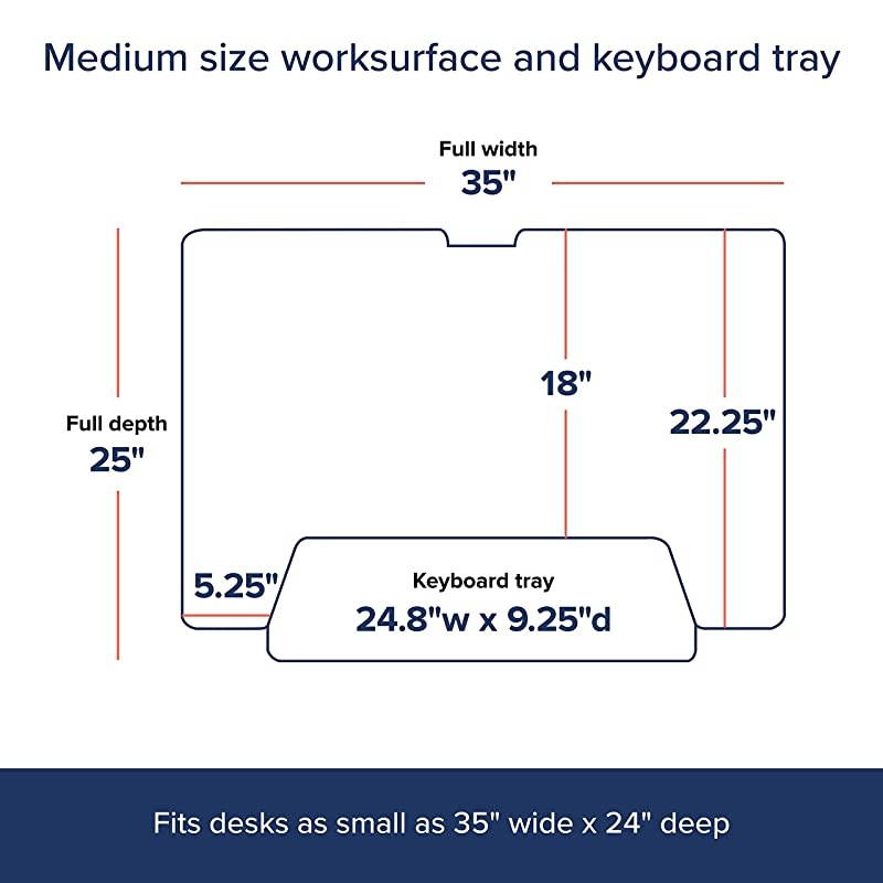 WorkFit-T Standing Desk Converter - for Tabletops &ndash; 35 Inches, White