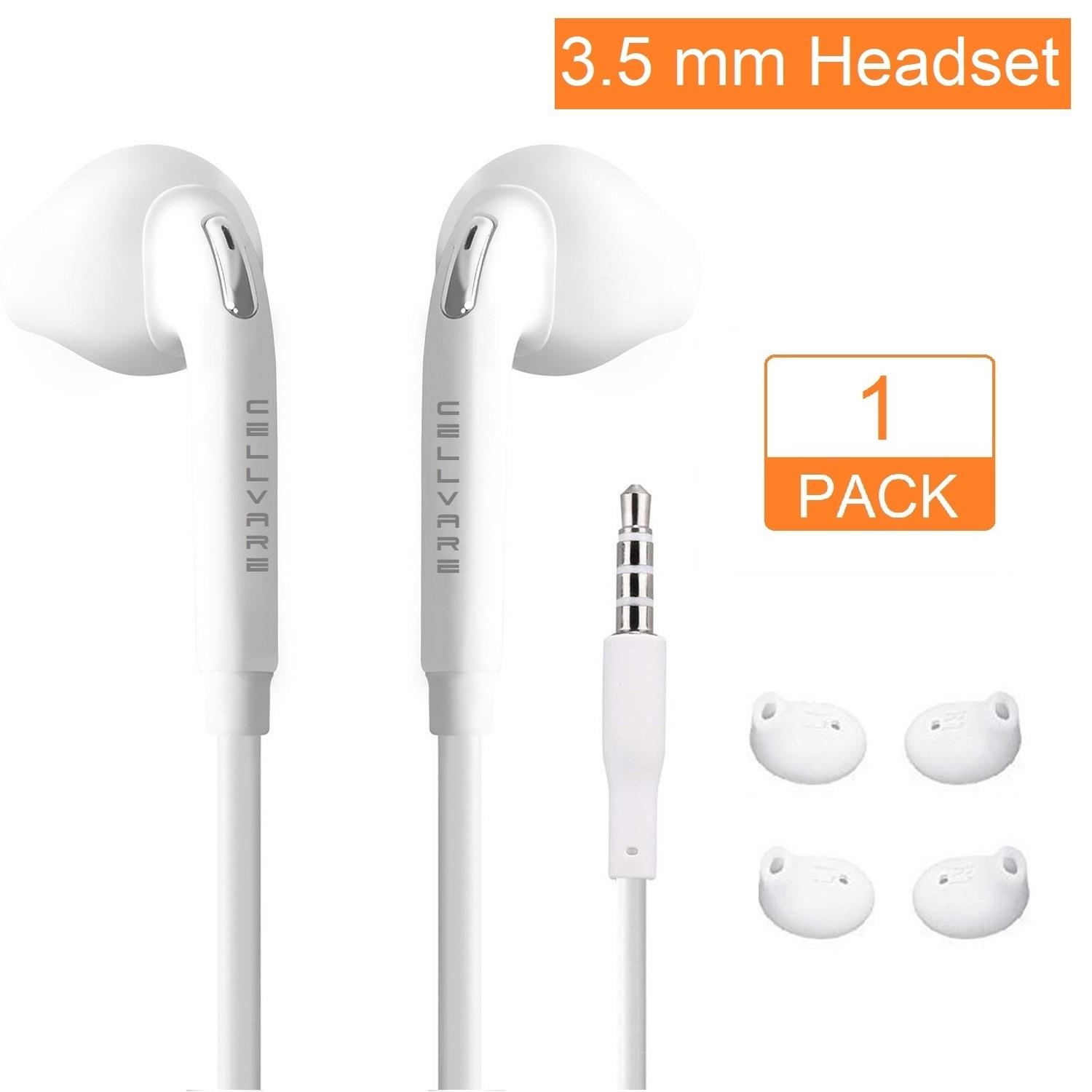 OEM Stereo Earphones (EO-EG920) w/Microphone, Volume Control & Extra Ear Gels for Samsung S7/S7 Edge, S6/S6 Edge - White