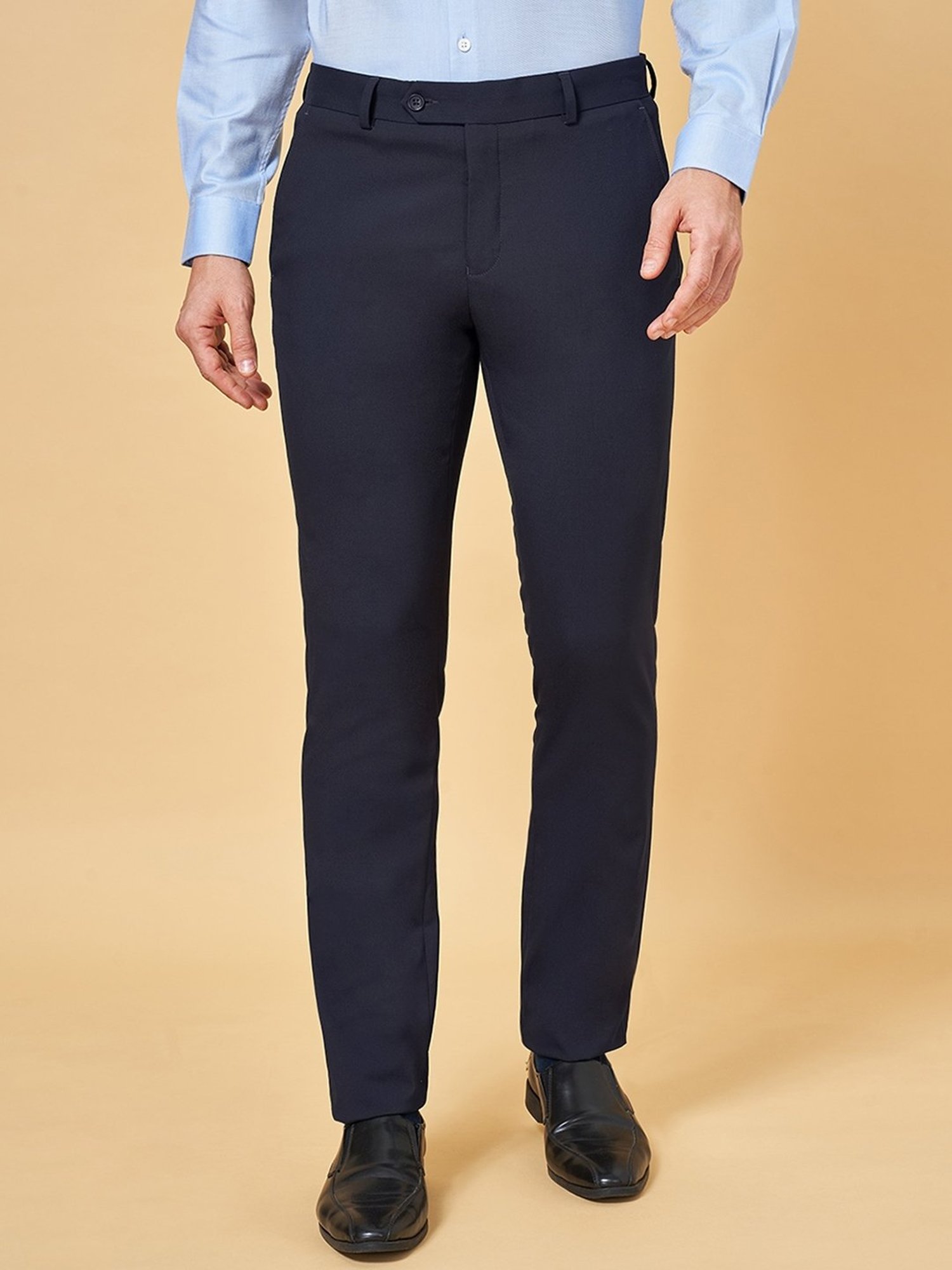 Peregrine by Pantaloons Dress Blues Slim Fit Trousers