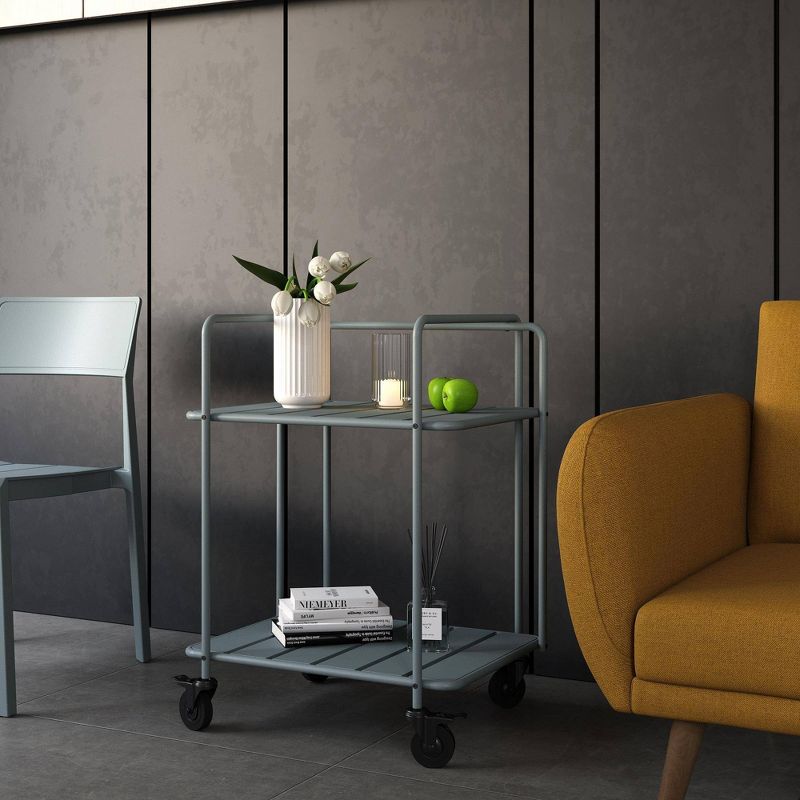 Slat Top Serving Cart - Gray - Apollo Outdoor