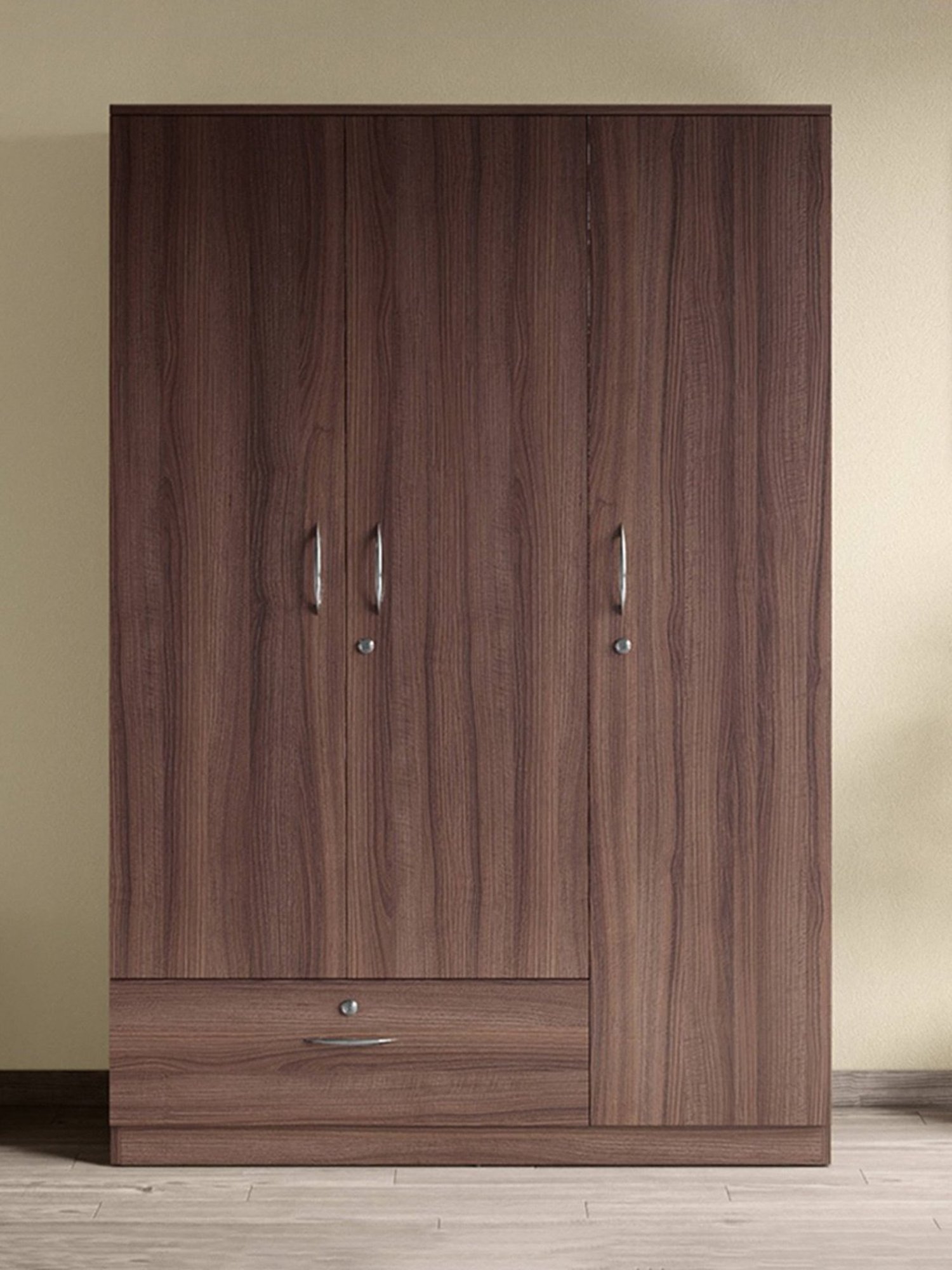 Godrej Interio Ewa Brown Engineered Wood 4 Door Wardrobe