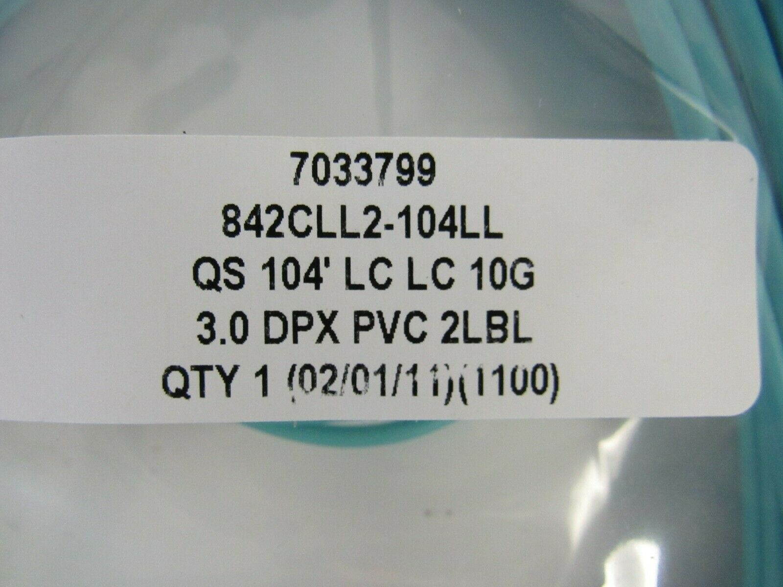 Corning 7033799 QS 104 ft LC LC 10G 3.0DPX 2LBL Optical Fiber Cable 39-3