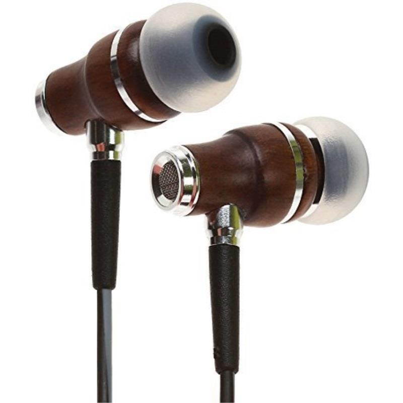 Symphonized NRG 3.0 Earbuds | Wood In-ear Noise-isolating Headphones with Mic & Volume Control (Black Night & Hazy Gray)