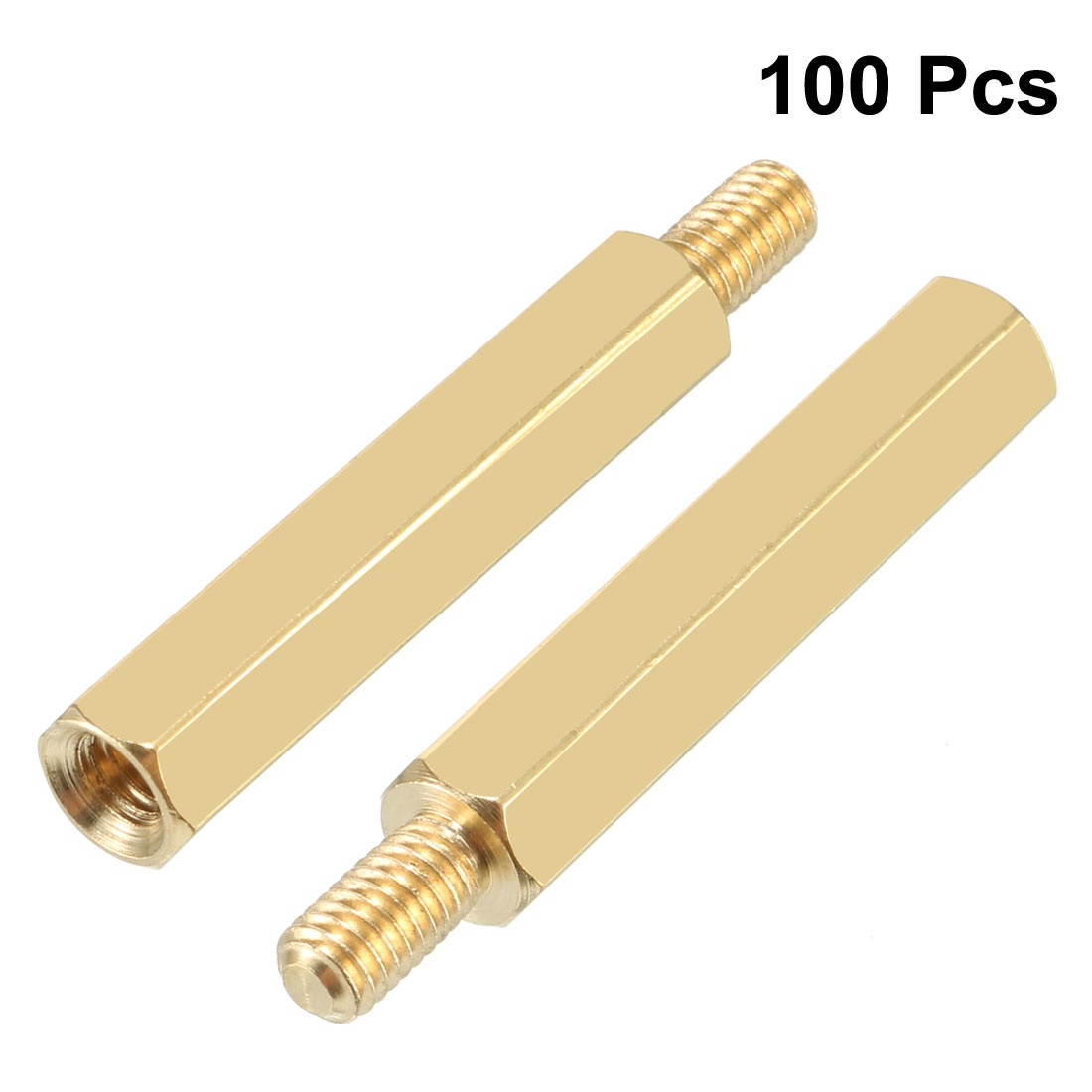 Unique Bargains 100pcs M3 19+6mm Female Male Thread Brass Hex Standoff Spacer Screws PCB Pillar