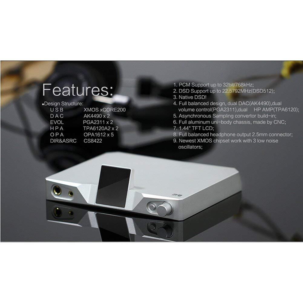 SMSL M9 32bit/768kHz DSD512 AK4490x2 XMOS HiFi Audio DAC Digital to Analog Converter, Balanced Headphone Amplifier with Optical Coaxial USB Input