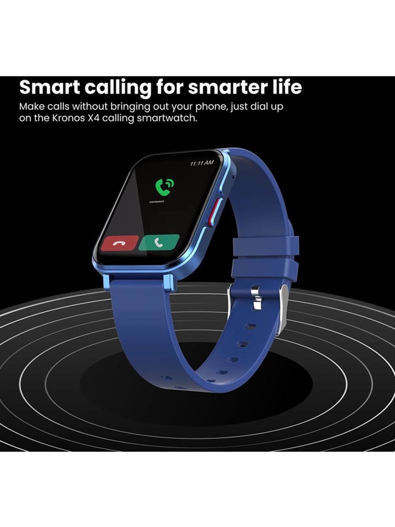Portronics Kronos X4 Smart Calling Watch with Multiple Sports Mode (Blue)