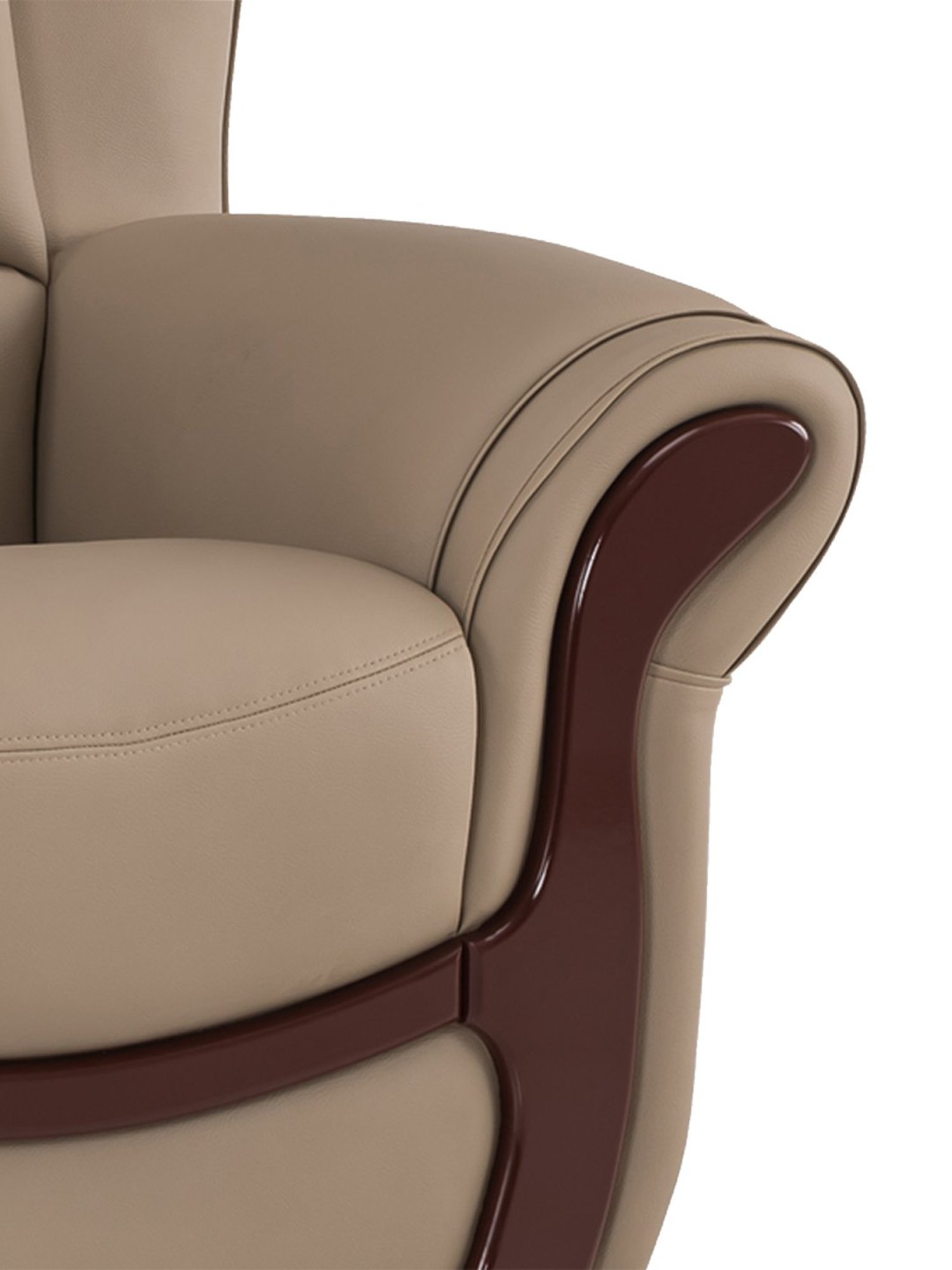 Durian Blos Brown Premium Leatherette 1 Seater Sofa