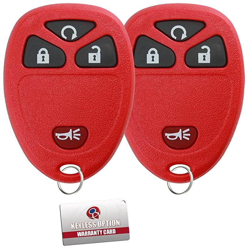 Keyless Entry Remote Control Car Key Fob Replacement for 15913421 Red Pack of 2
