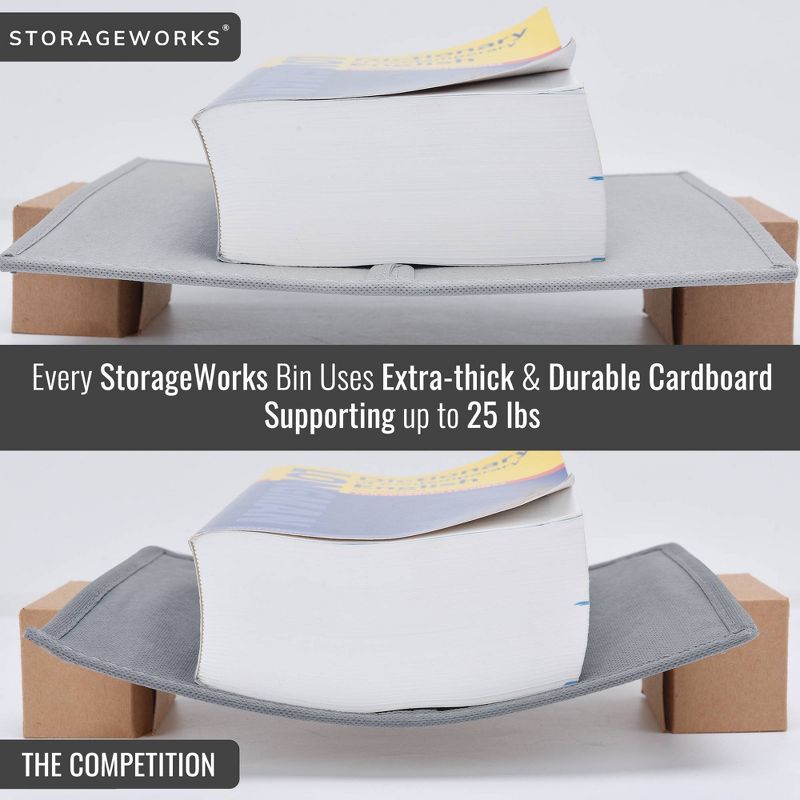 StorageWorks Set of 2 (40L) Storage Bin with Lid and Cotton Rope Handles
