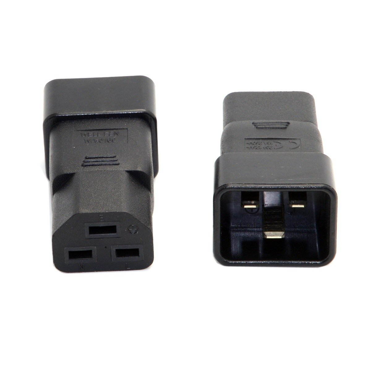 (2 Pack)  C20 to C21 Power Plug Converter, IEC320 C20 to C21 C19 Male to Female PDU UPS Extension Adapter Rated 10A 250V