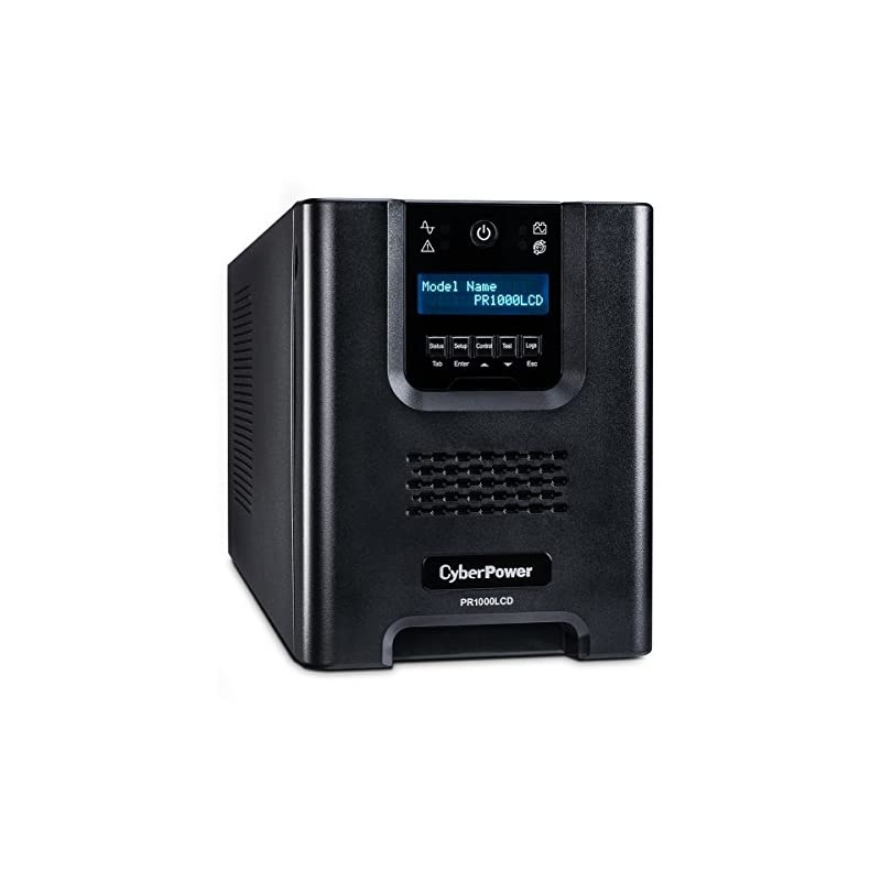 PR1000LCD Smart App Sinewave UPS System, 1000VA/1000W, 8 Outlets, Avr, Mini-Tower , Black