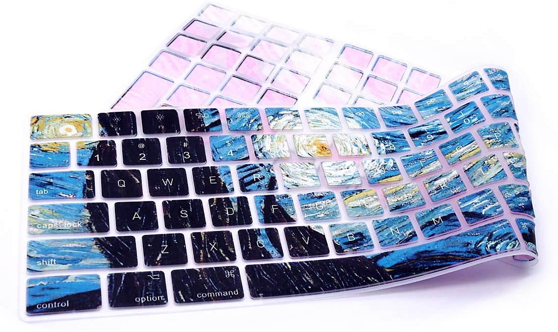 HRH for Apple iMac G6 MB110LL/B and MB110LL/A A1243 Keyboard with Numeric Keypad NumberPad Print with: Starry Night Design Silicone Keyboard Skin Cover [US Layout]