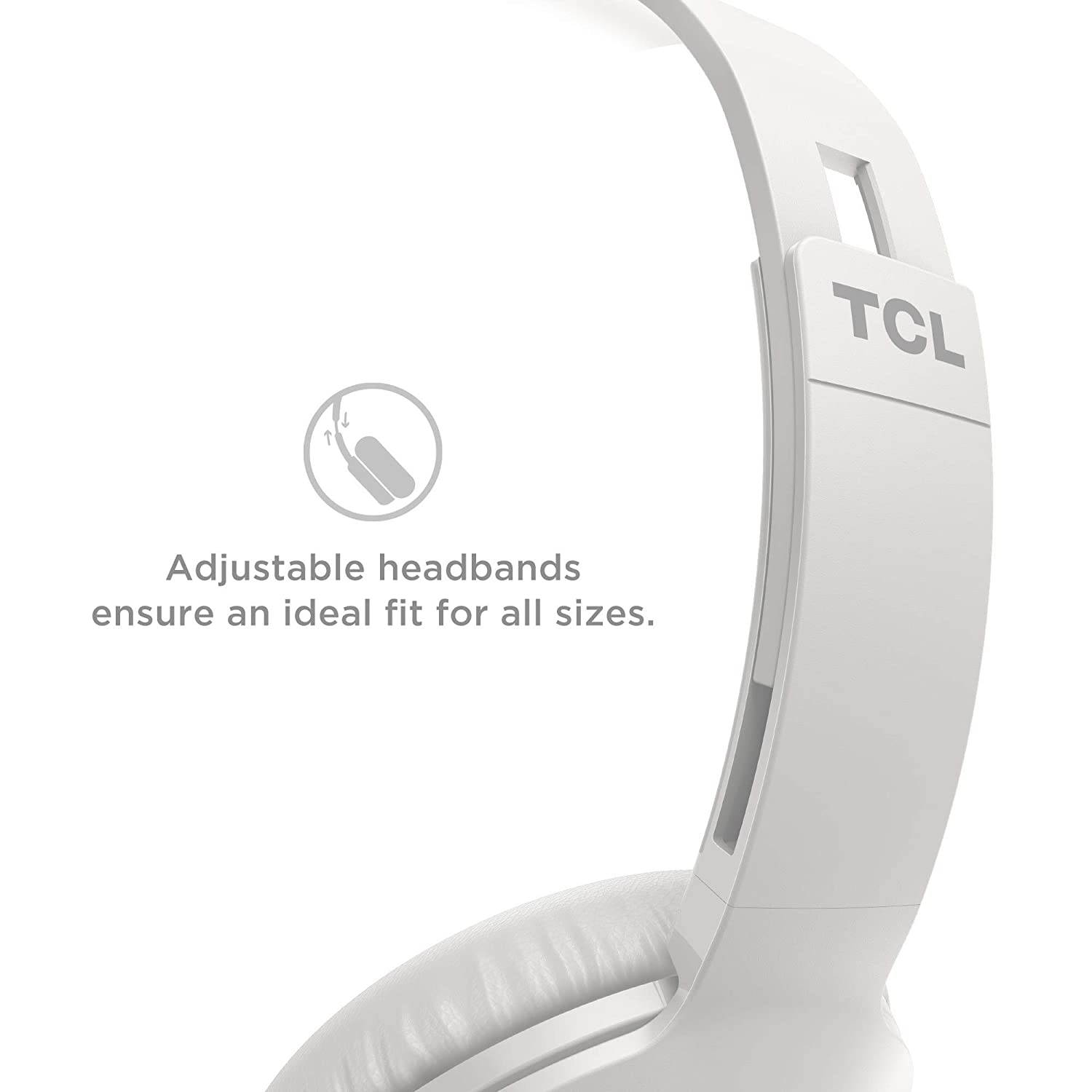 TCL MTRO200 On-Ear Wired Headphones Super Light Weight Headphones with 32mm drivers for Huge Bass and Built-in Mic &ndash; Ash White