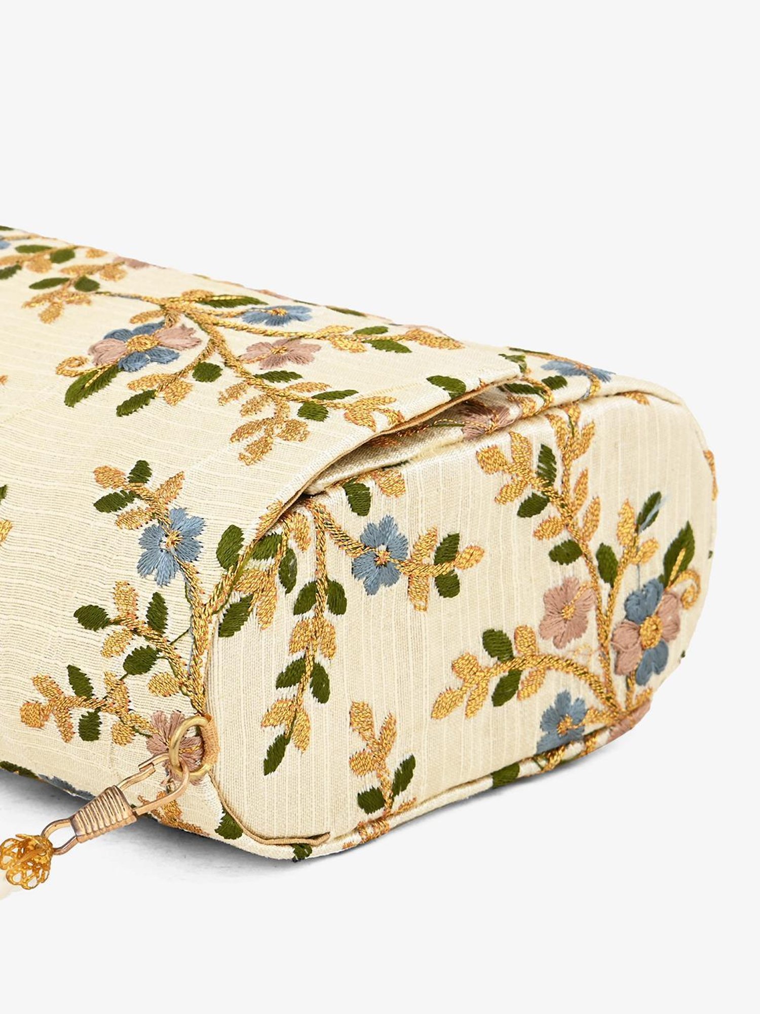 Gaurapakhi White Embroidered Envelope Clutch