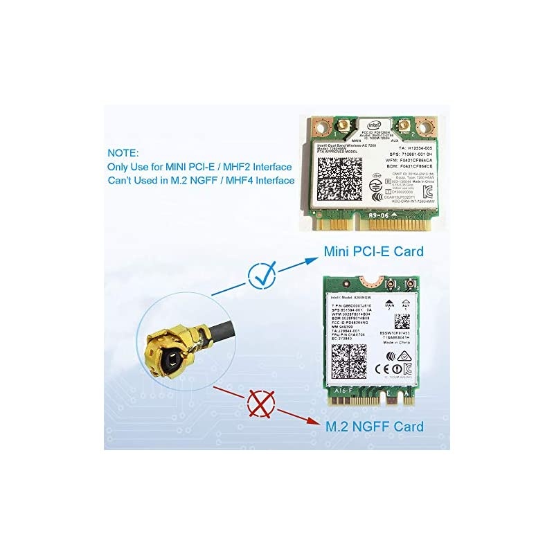 Dual Band WiFi 24GHz 5GHz 58GHz 6dBi RPSMA Male Antenna 15cm 6 inch UFL IPX IPEX to RPSMA Female Pigtail Cable 2Pack for Wireless Mini PCI Express PCIE Network Card WiFi Adapter Router