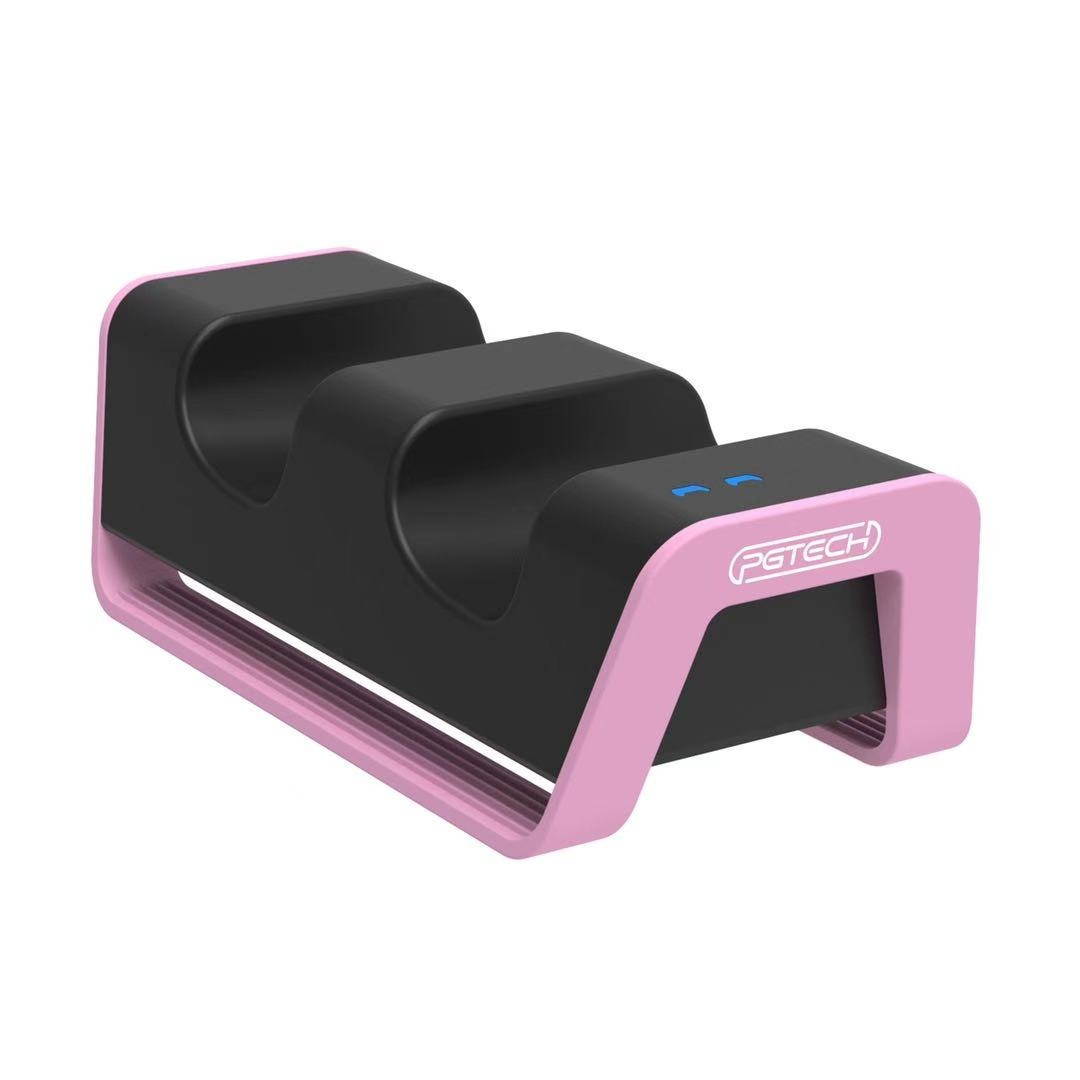 PGTECH GP-502 PS5 Wireless Gamepad Charger Playstation5 Controller Dual Charger Stand with LED Light Contact Conversion Head-White