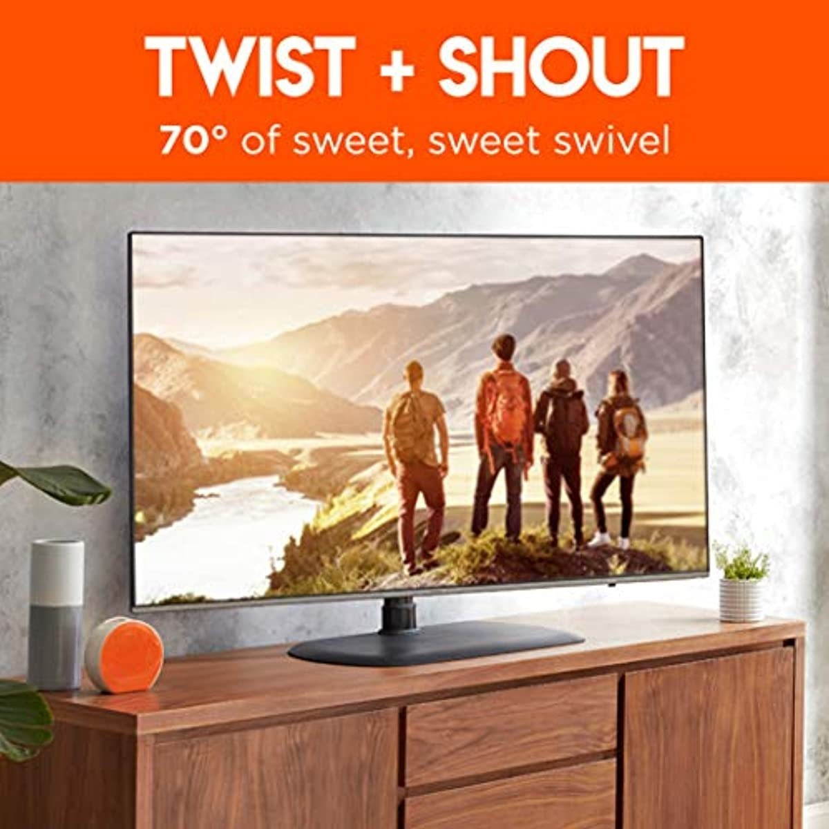 ECHOGEAR TV Swivel Stand - Universal Replacement Stand for TVs Up to 65"- Height Adjustable Up to 8" & Smooth TV Swivel - Works with Samsung, LG, Sony & More