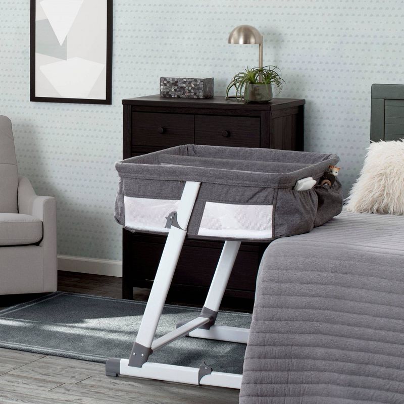 Delta Children Simmons Kids' By The Bed City Sleeper Bassinet for Twins - Gray
