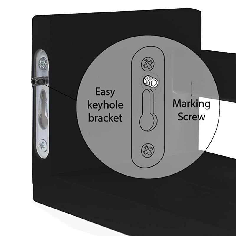 Utah Set of 2 Multiuse Wood Kitchen Wall Shelf Black Spice Rack Also Good For Nursery Wall Shelf