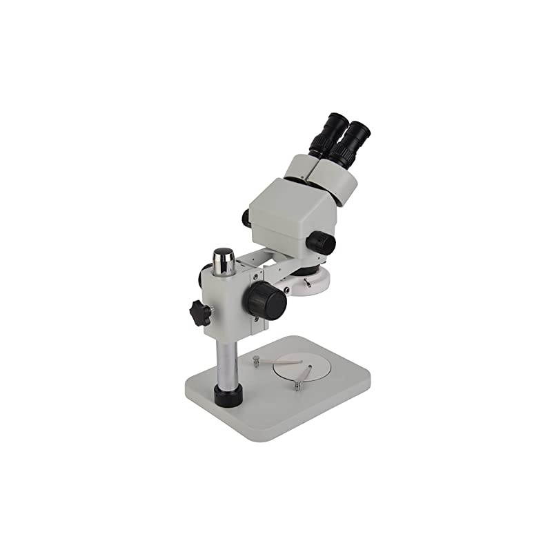 Basics Professional Binocular Stereo Zoom Microscope, WH10x Eyepieces, 3.5X-45X Magnification, 0.7X-4.5X Zoom Objective