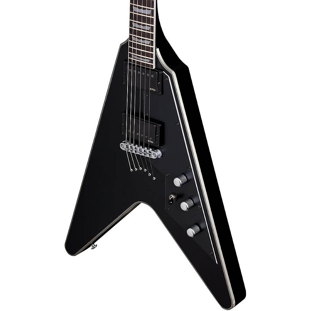 Schecter Guitar Research V-1 Platinum Electric Guitar Satin Black