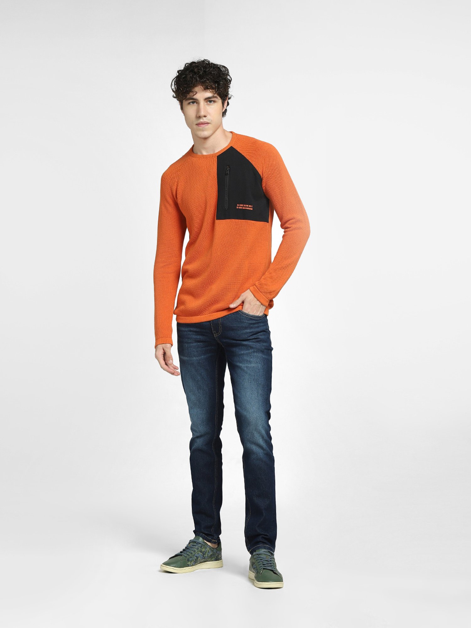 Jack & Jones Dark Orange Textured Sweater