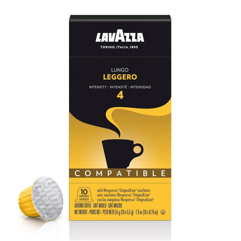 Lavazza Leggero Dark Roast Dark Roast Nespresso Compatible Capsules - 10ct