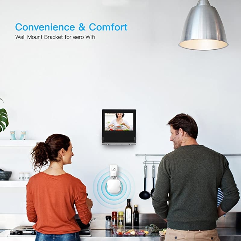 Mount Holder for eero Home WiFi The Simplest Mount Holder Stand Bracket for eero Pro WiFi System Router No Messy Screws White2 Pack