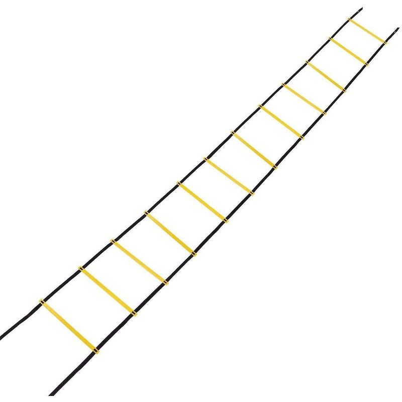 Juvale 12 Rung Speed Agility Ladder for Soccer Sports & Coordination Training (Black, Yellow, 20 Ft)