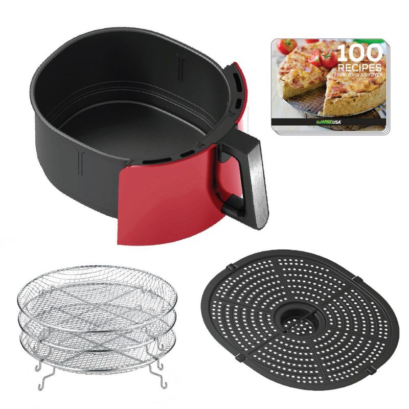 GoWISE GW22957 7-Quart Electric Air Fryer with Dehydrator, Recipe Book, and  Stackable Racks