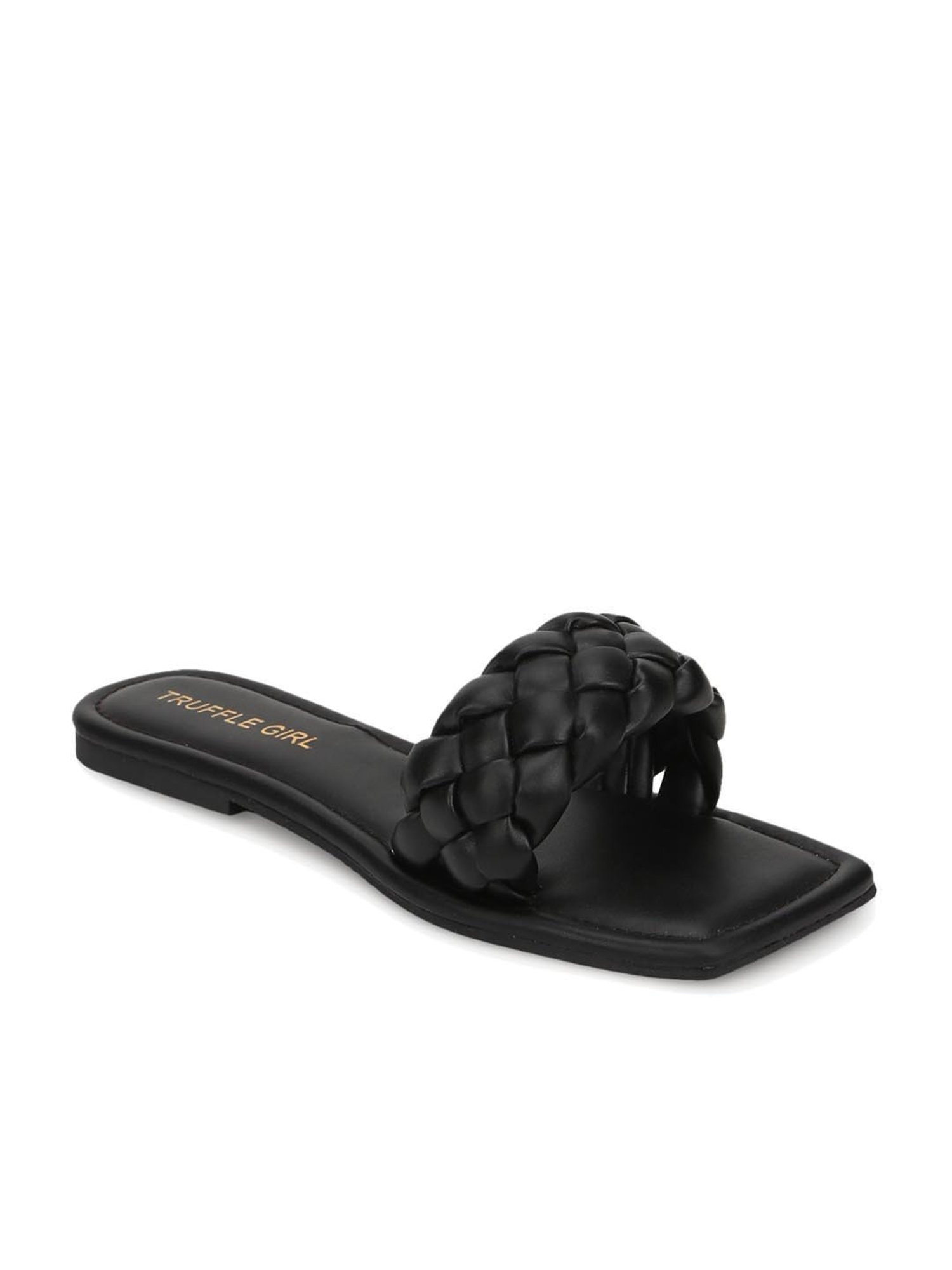 Truffle Girl by Truffle Collection Women's Black Casual Sandals