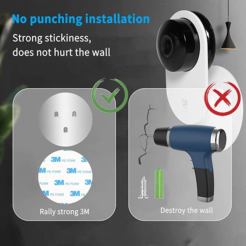 Pack Wall Mount for Yi Home Security Camera No Punching Extremely Simple Installation Camera is NOT Included