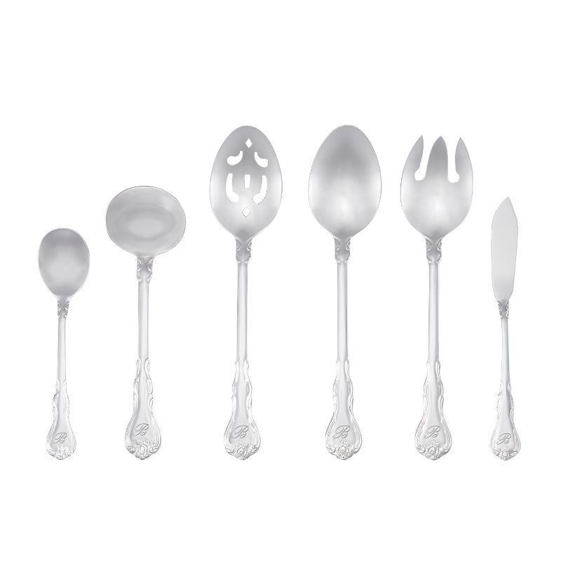 RiverRidge 46pc Silverware Set Bouquet Pattern Silver Finish