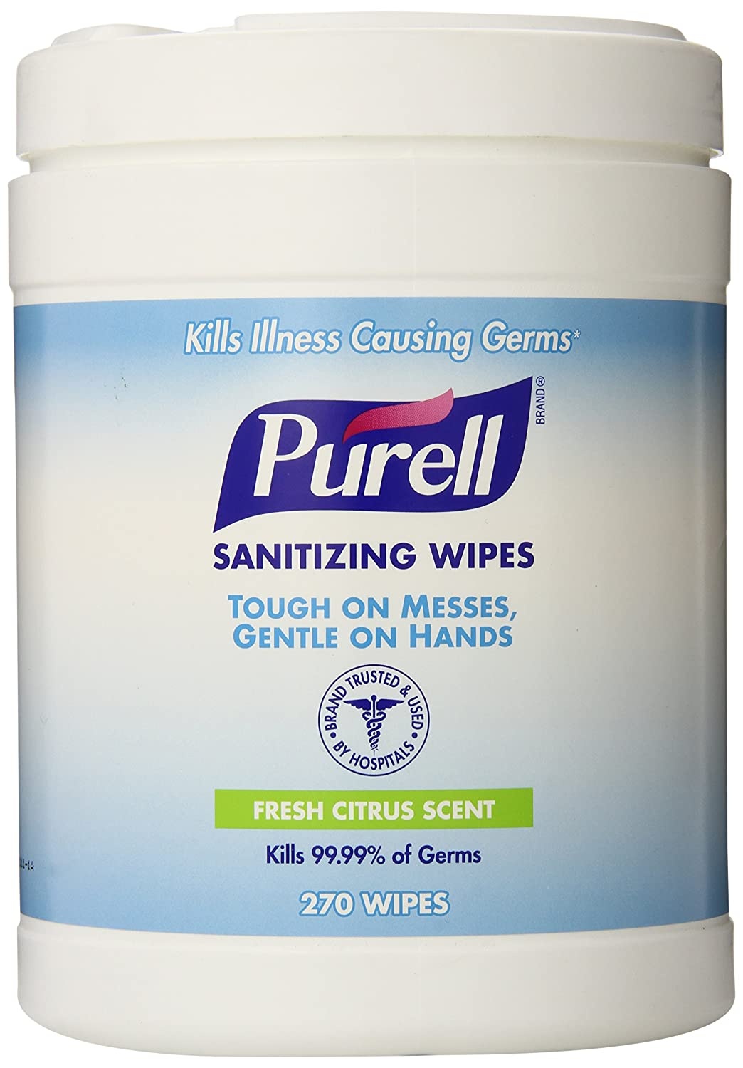 Gojo - 9113-06 - Sanitizing Hand Wipes, 6 x 6 3/4, White, 270/Canister - QTY 1 Canister