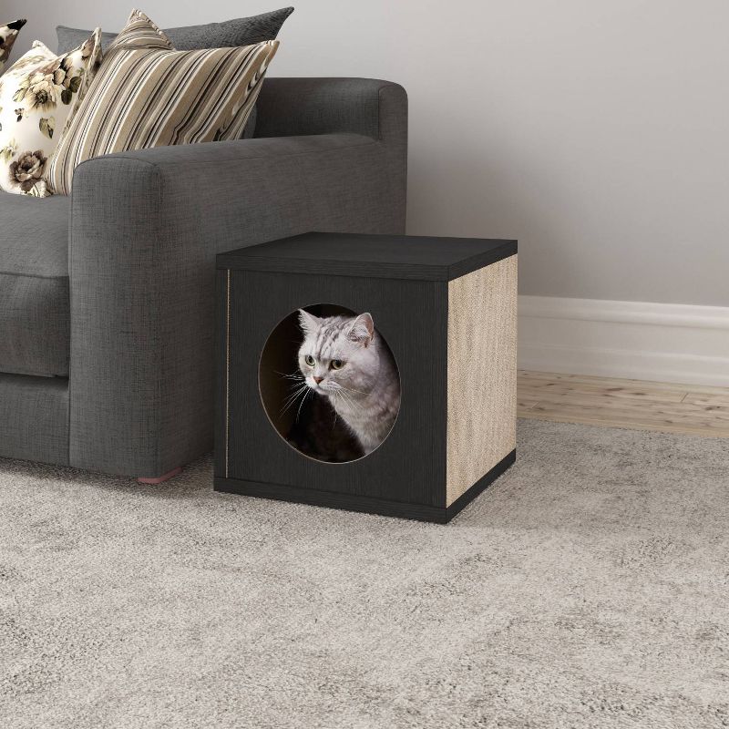 Way Basics Eco Cube Cat Scratcher - S/M - Black