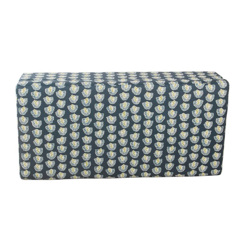 Mid-Century Storage Bench Teal Floral - HomePop