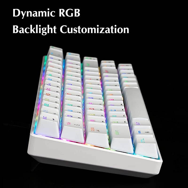 60% Mechanical Keyboard, RGB LED Backlit Wired Gaming Keyboard, Ergonomic, for PC/Mac Gamer, Typist