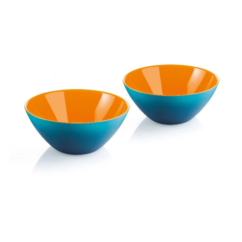 Guzzini My Fusion Orange and Blue Acrylic Bowl, Set of 2