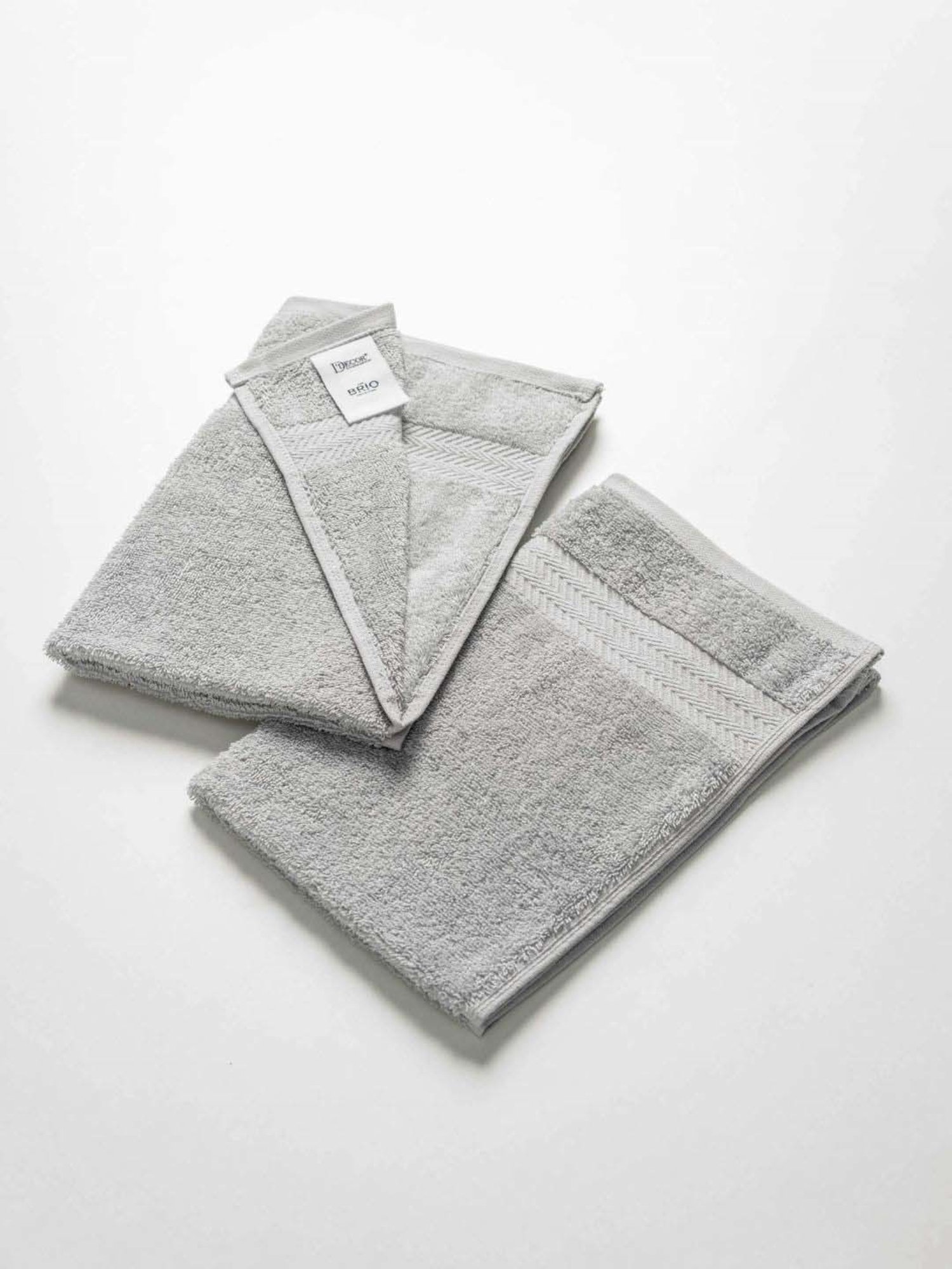 DDecor Grey Cotton 500 GSM Hand Towel - Set of 2