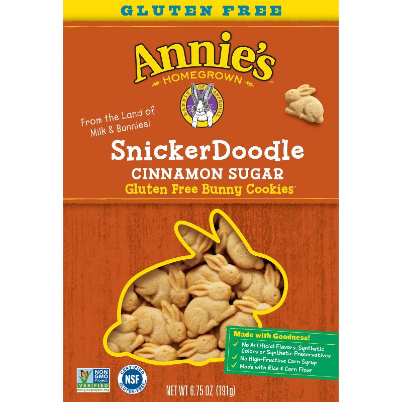 Annie's Snickerdoodle Cinnamon Sugar Gluten Free Bunny Cookies - 6.75oz