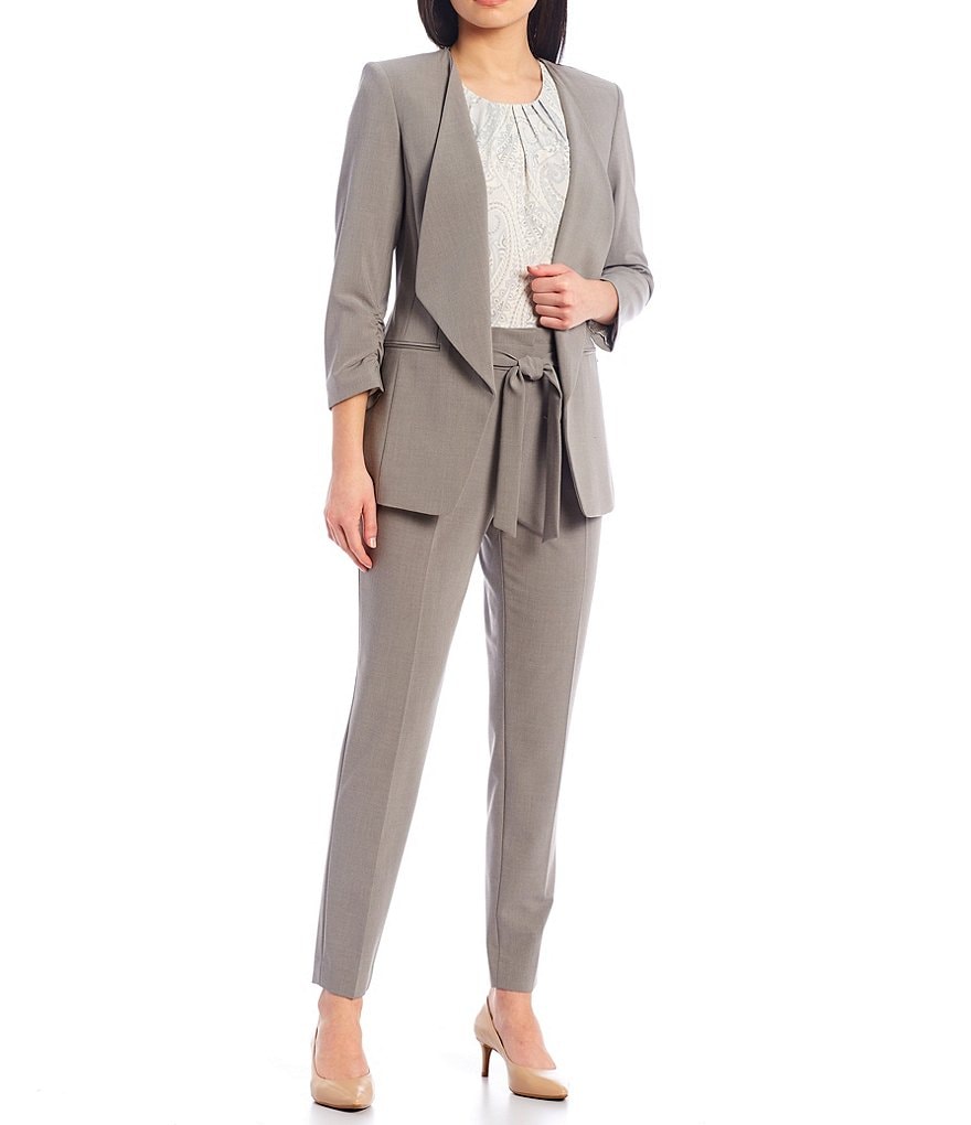 Calvin Klein Paisley Print Matte Jersey Pleat Neck Sleeveless Top