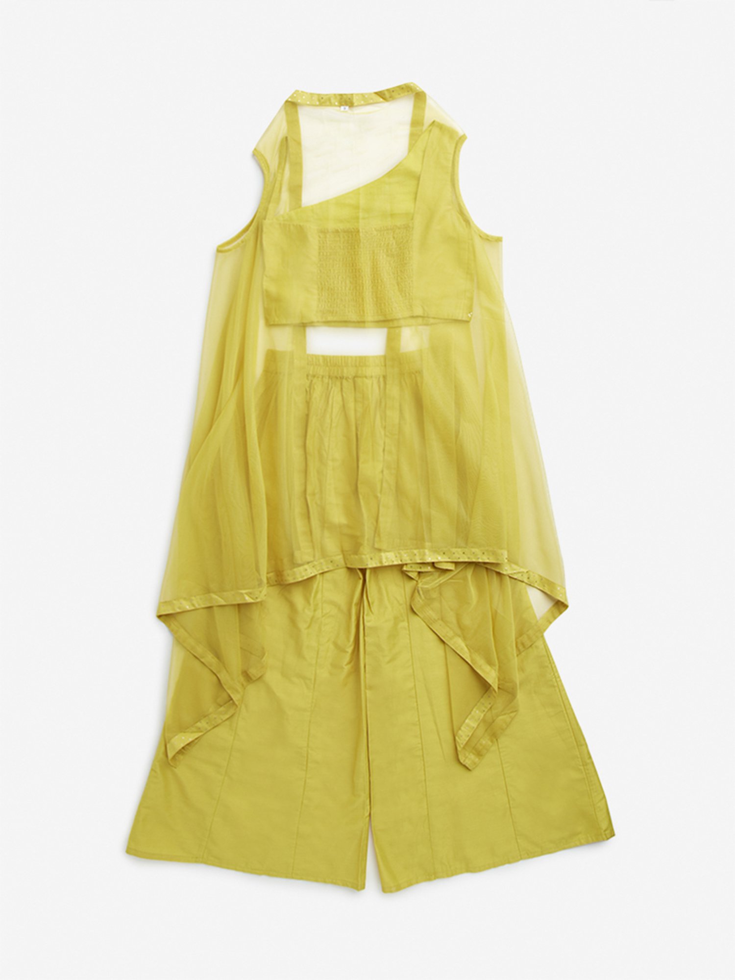 Many Frocks Kids Blue Embellished Top with Plazzos