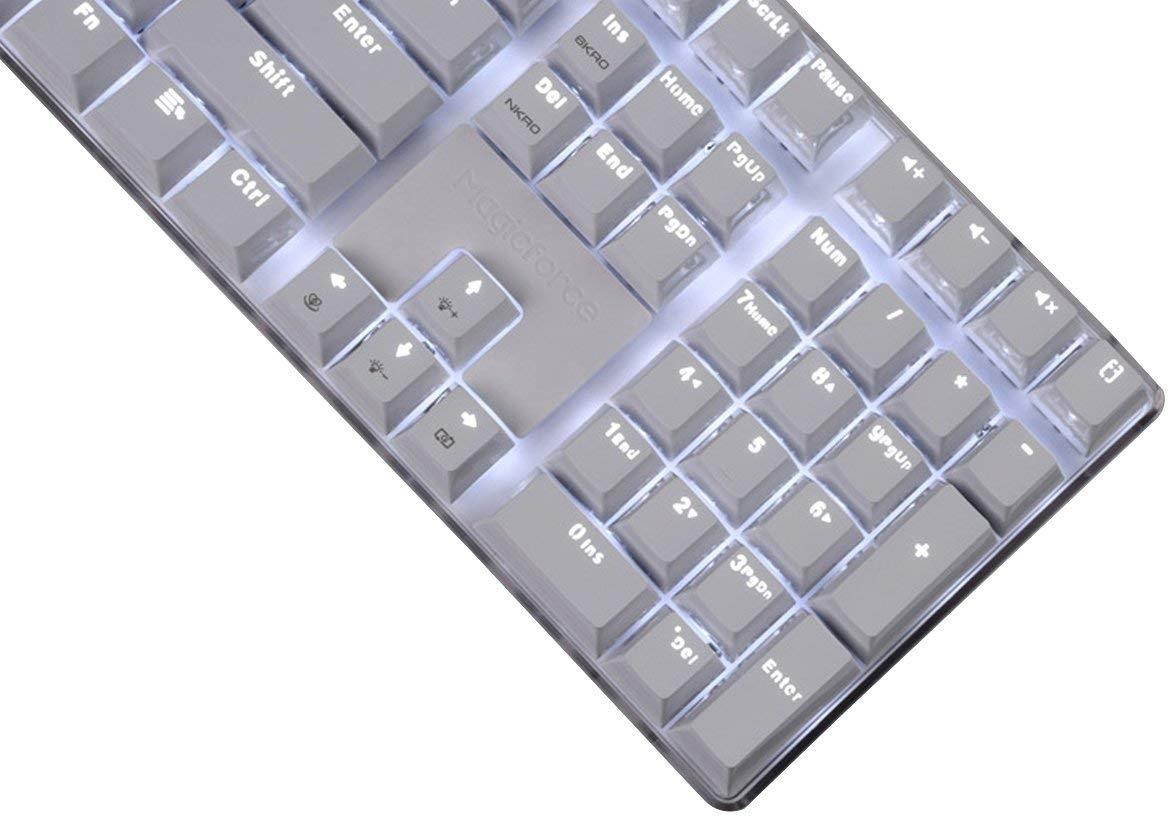 Happy Deals 20% Off Qisan Mechanical Keyboard Wired Gaming Keyboard Red Switch 100% Full Size 108 Keys GATERON Switch with White Backlight Case White Magicforce